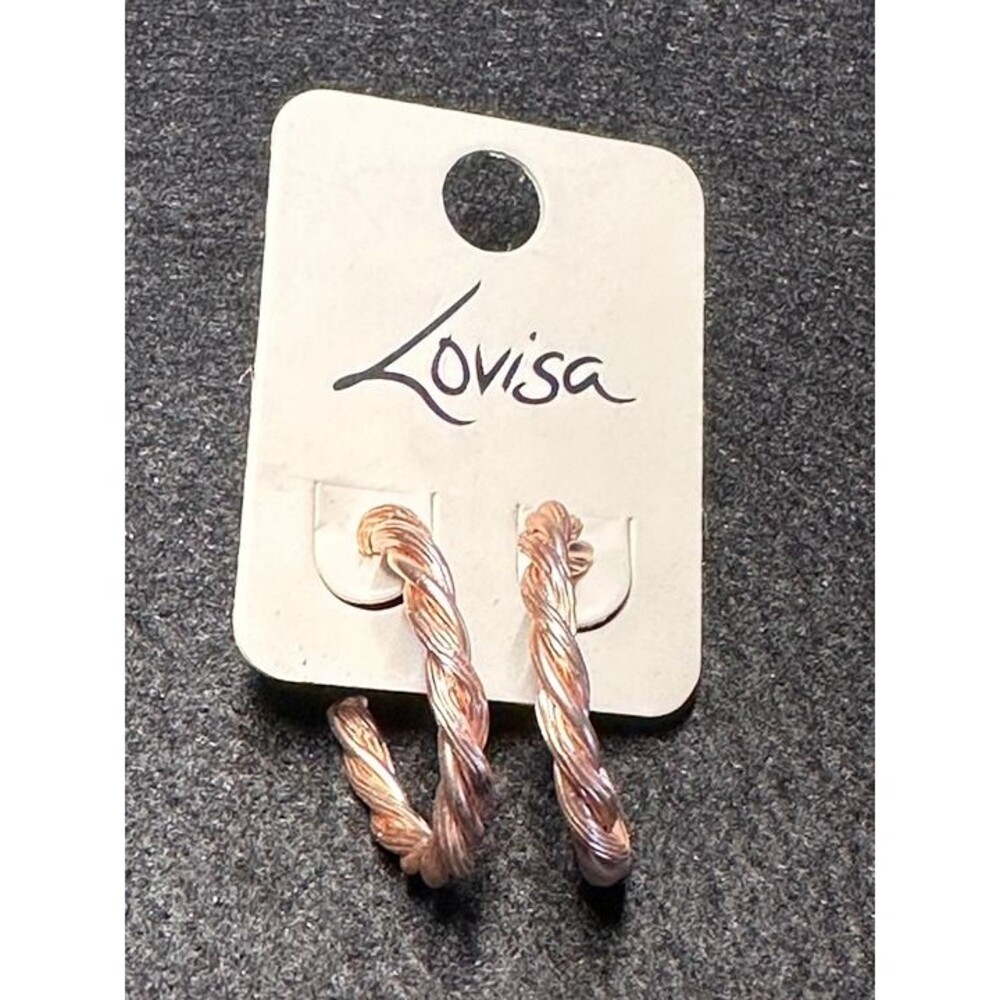 lovisa rose gold tone chunky twisted hoop earrings statement jewelry nwt new